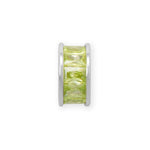 Rhodium Plated CZ Birthstone Wheel Bead Charms (January-December)