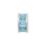 Rhodium Plated CZ Birthstone Wheel Bead Charms (January-December)