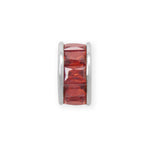 Rhodium Plated CZ Birthstone Wheel Bead Charms (January-December)