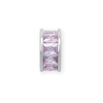 Rhodium Plated CZ Birthstone Wheel Bead Charms (January-December)