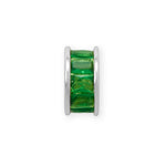 Rhodium Plated CZ Birthstone Wheel Bead Charms (January-December)