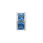 Rhodium Plated CZ Birthstone Wheel Bead Charms (January-December)