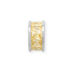 Rhodium Plated CZ Birthstone Wheel Bead Charms (January-December)