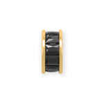 14 Karat Gold Plated Black CZ Wheel Bead Charm