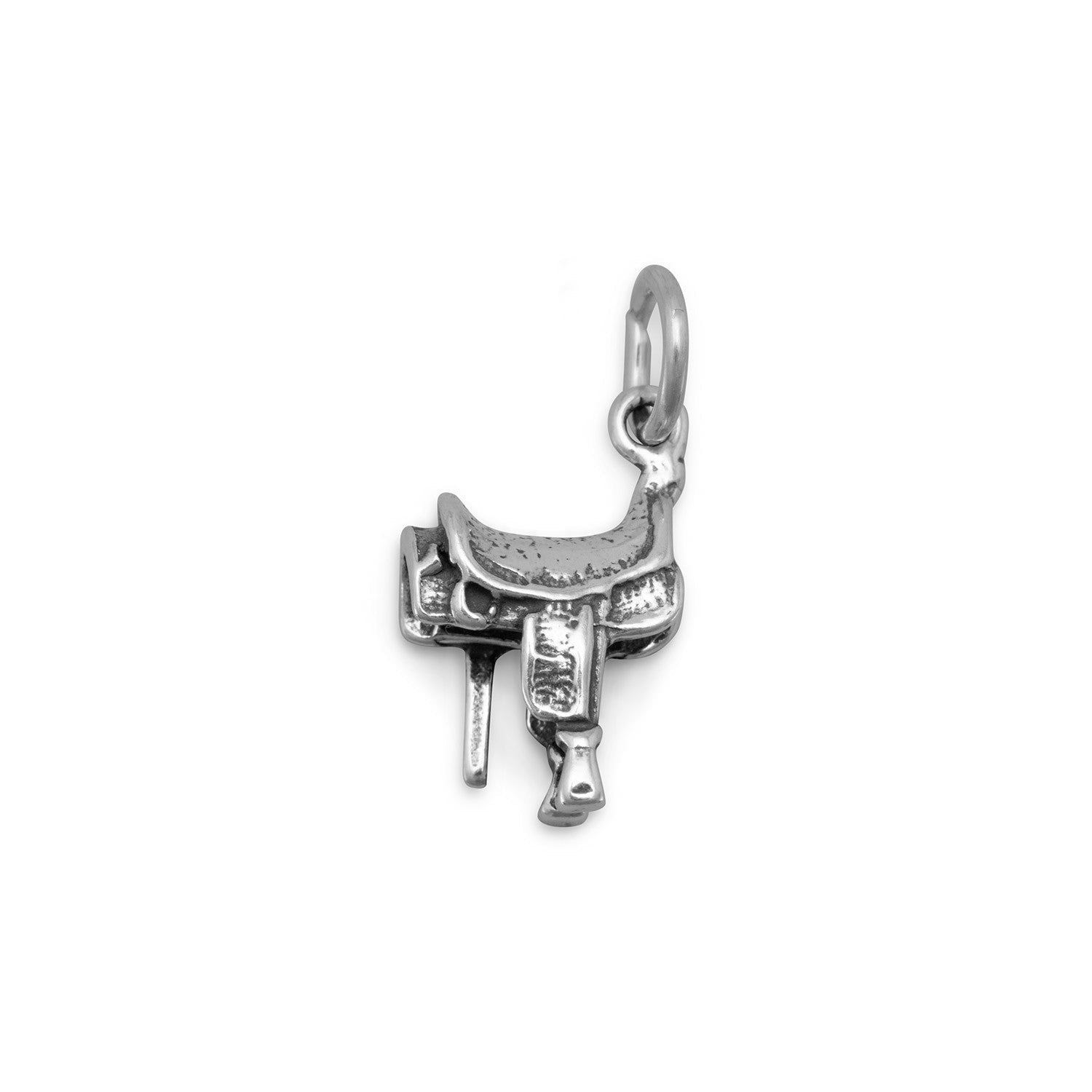 Oxidized 3D Saddle Charm