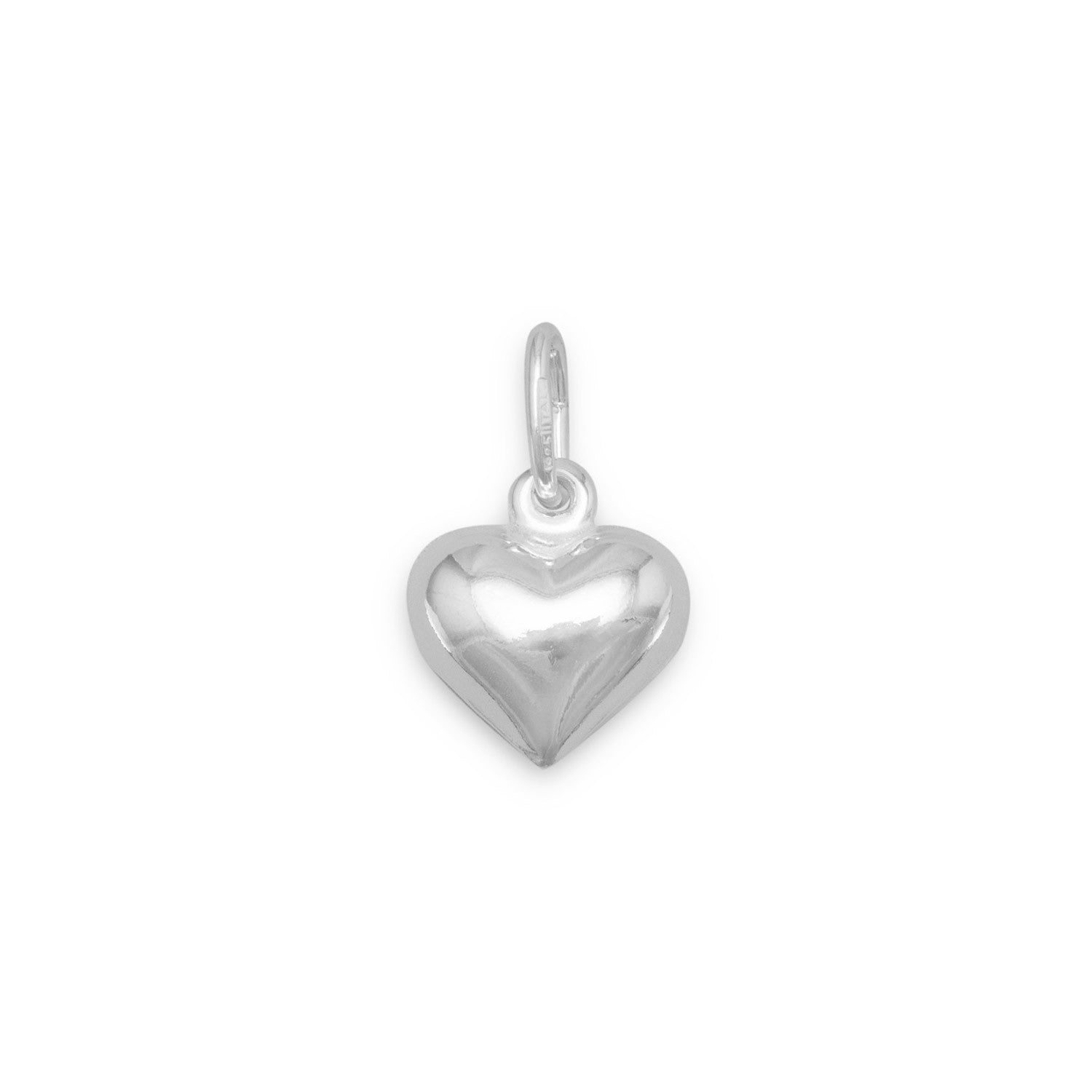 Silver or Gold 12mm Puffed Heart Charm