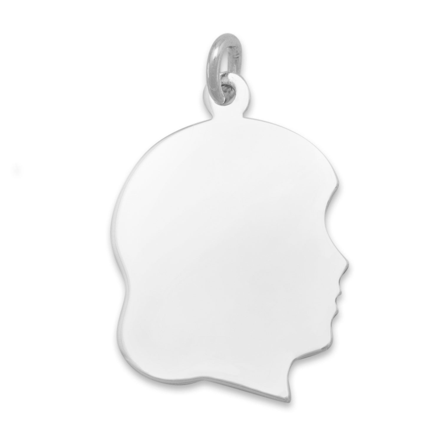 Large Engravable Girl Silhouette Charm