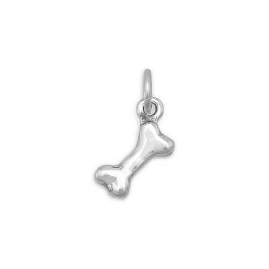 Silver or Gold 3D Dog Bone Charm