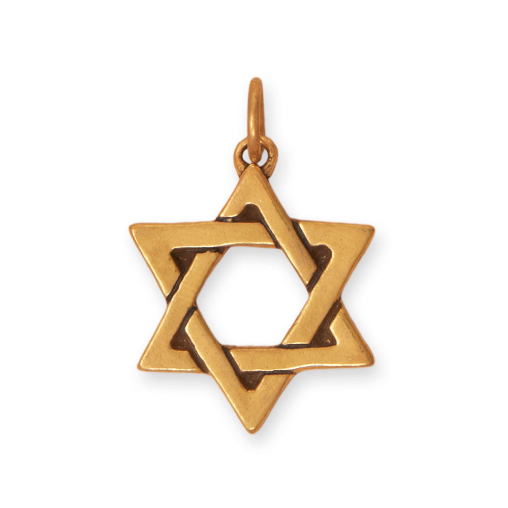 Silver or Gold Star of David Charm