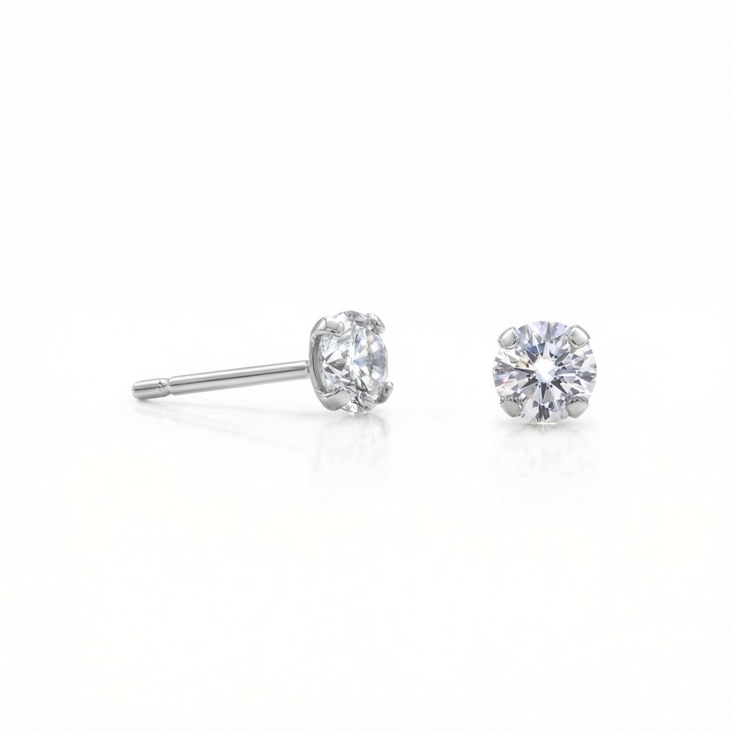 4mm CZ Stud Earrings
