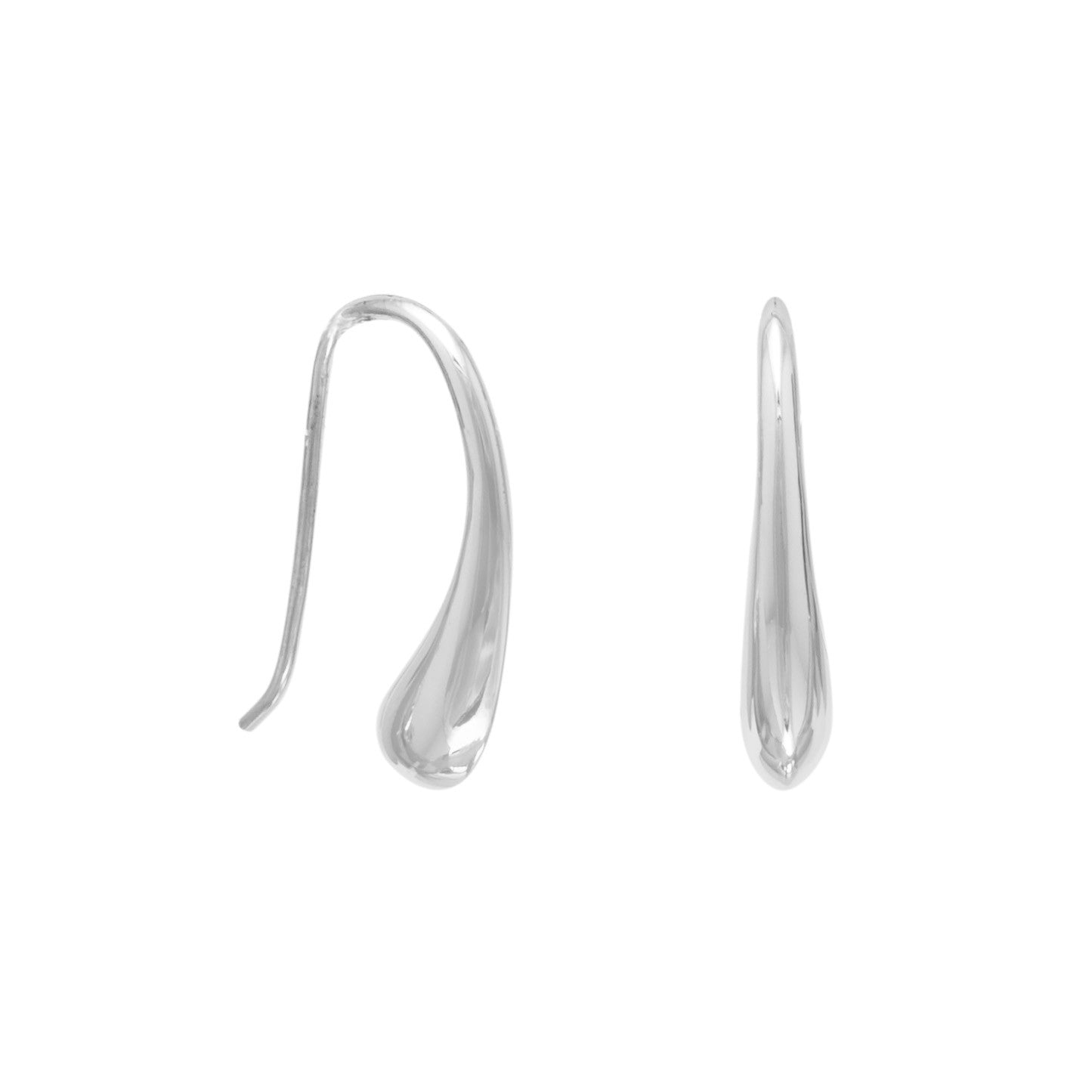 Curved Teardrop Wire Earrings