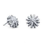 Domed CZ Starburst Earrings