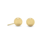 14 Karat Gold Plated 6mm Ball Stud Earrings