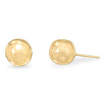 14 Karat Gold Plated 6mm Ball Stud Earrings