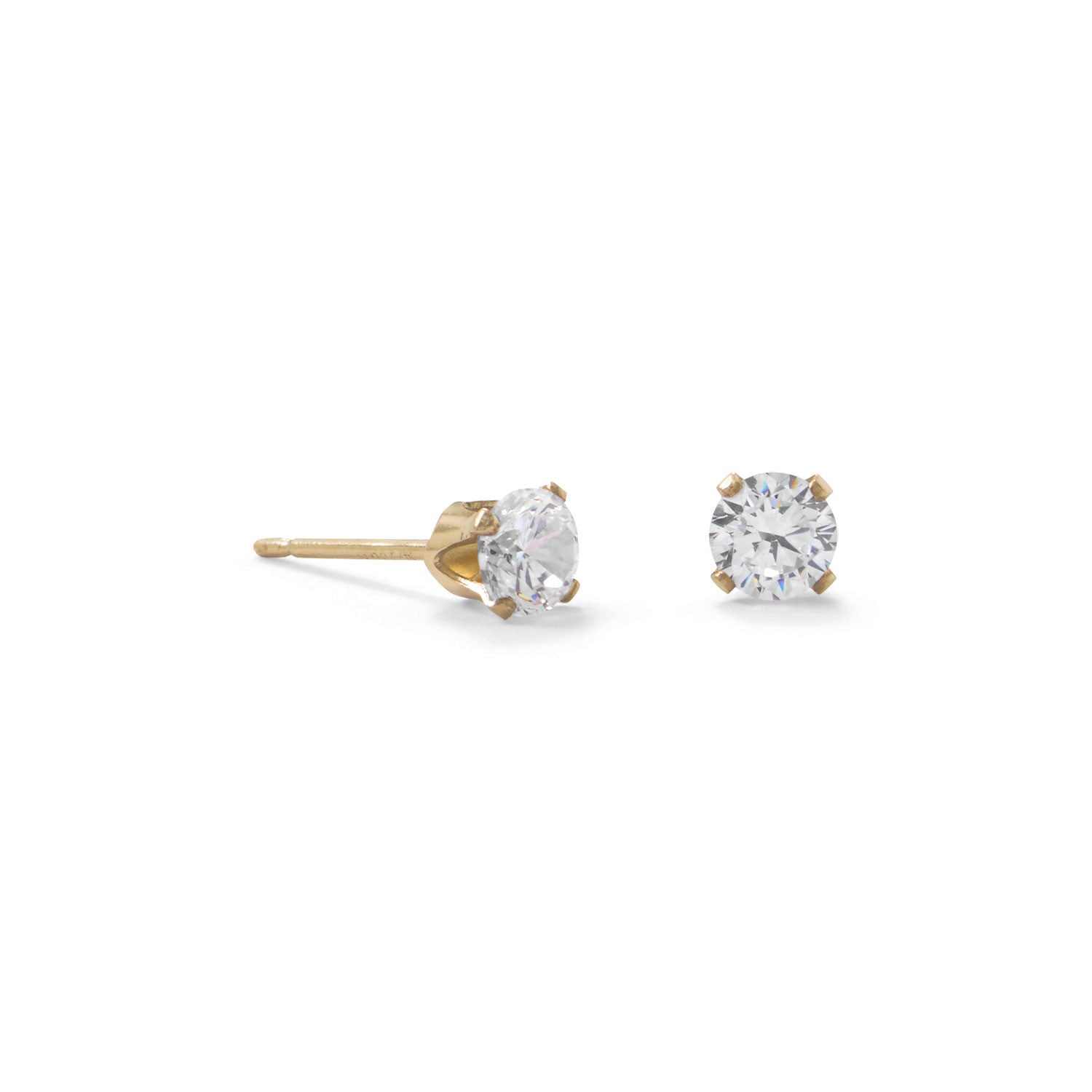 14/20 Gold Filled 4mm CZ Stud Earrings