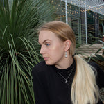 Polished Hammered Disc Rainbow Moonstone French Wire Earrings