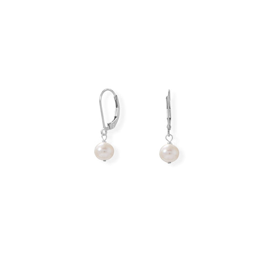 5.5-6mm Cultured Freshwater Pearl Lever Earrings