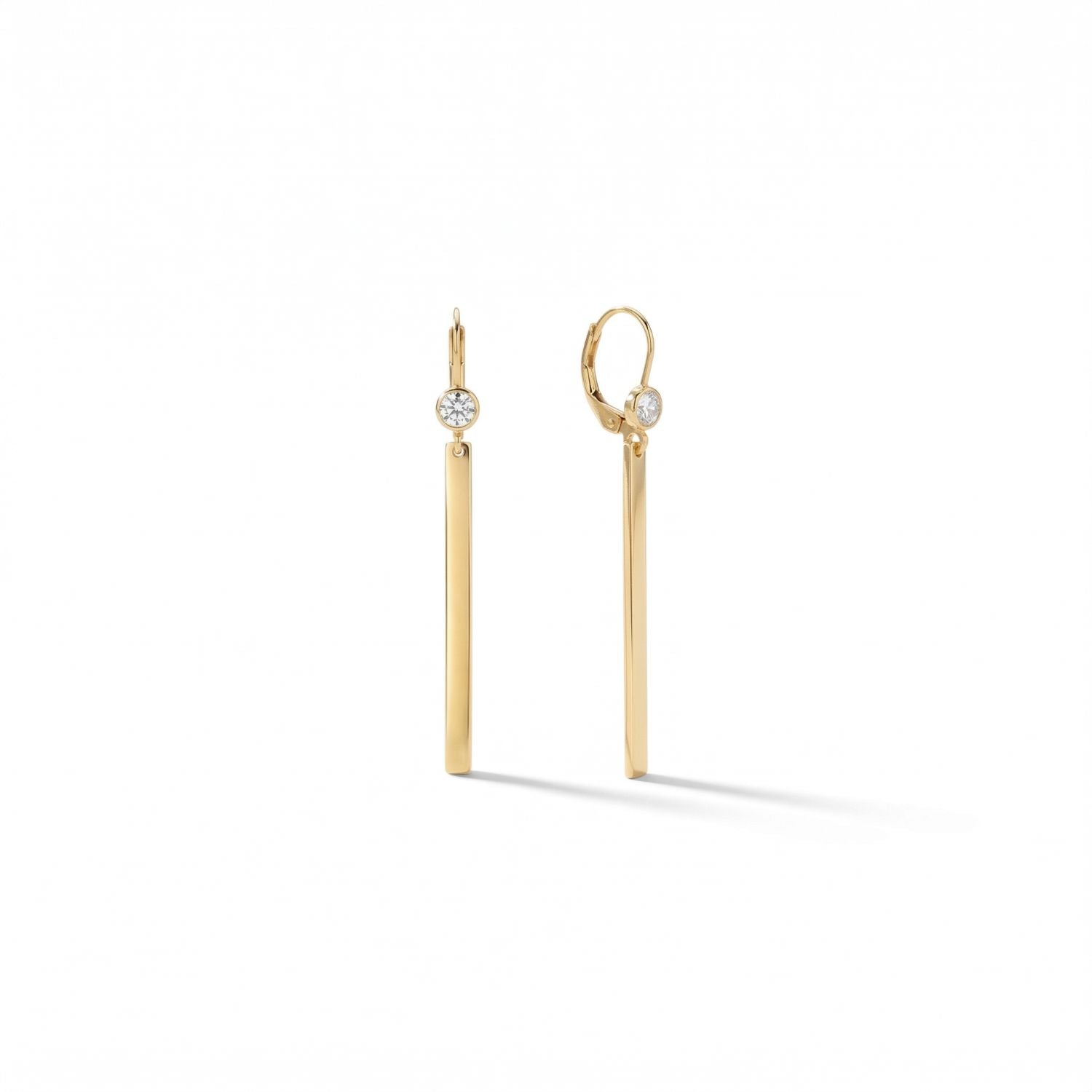 14/20 Gold Filled Bar Drop with CZ Earrings