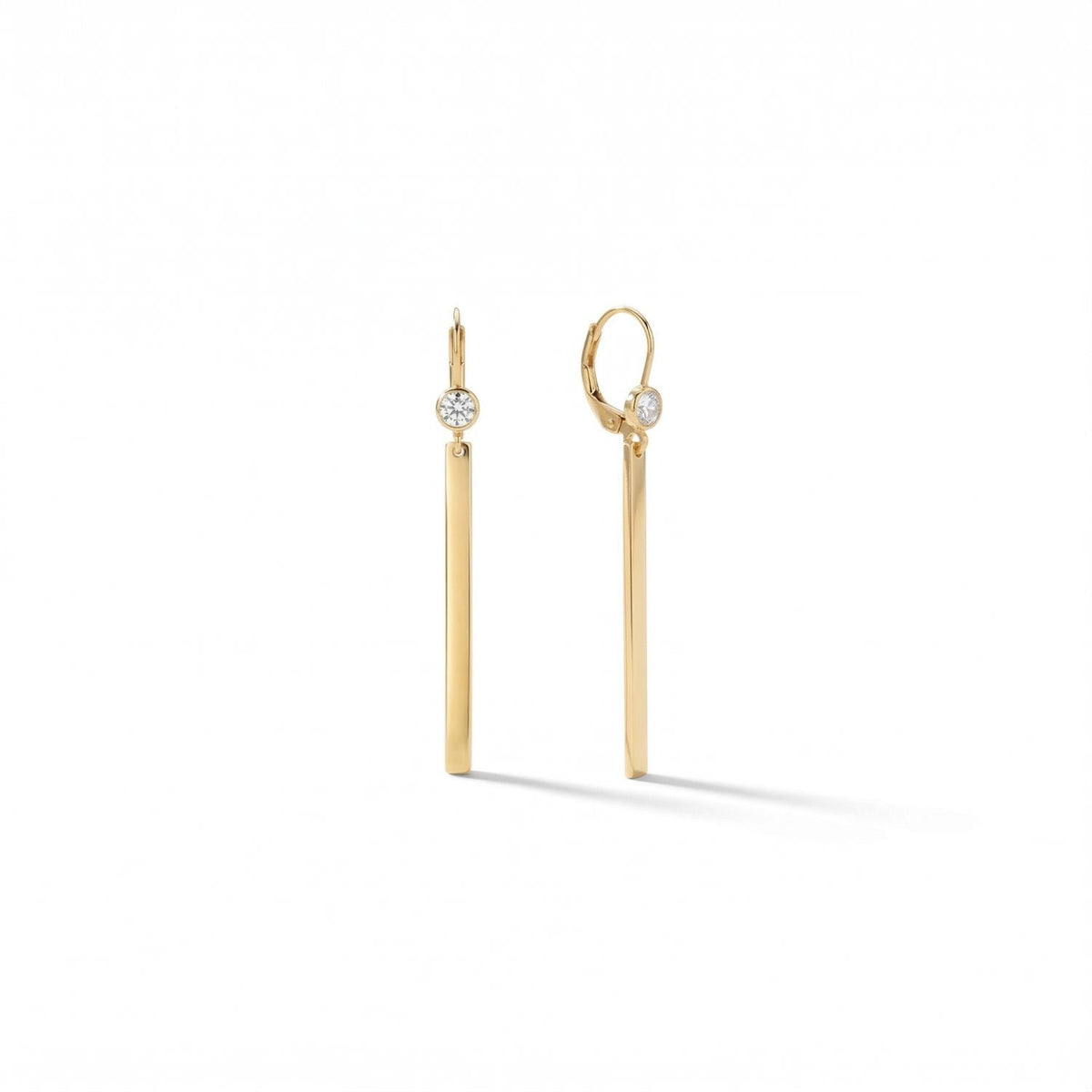 14/20 Gold Filled Bar Drop with CZ Earrings
