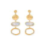 14 Karat Gold Plated Rainbow Moonstone Drop Earrings