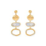 14 Karat Gold Plated Rainbow Moonstone Drop Earrings