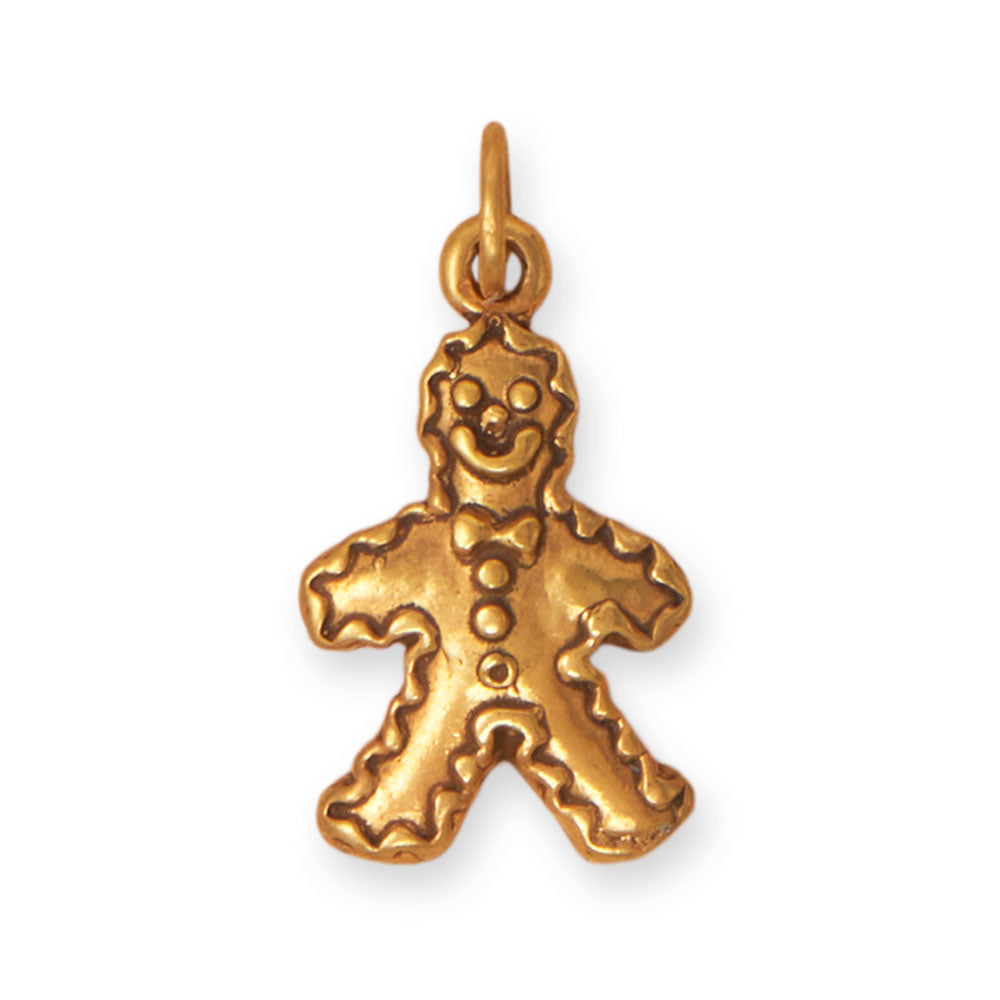 Silver or Gold Gingerbread Man Charm