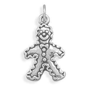 Silver or Gold Gingerbread Man Charm