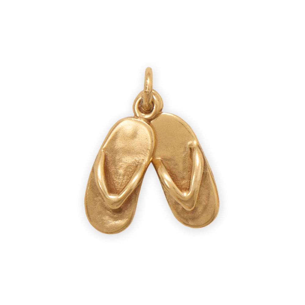 Silver or Gold 3D Movable Pair of Sandals Charm