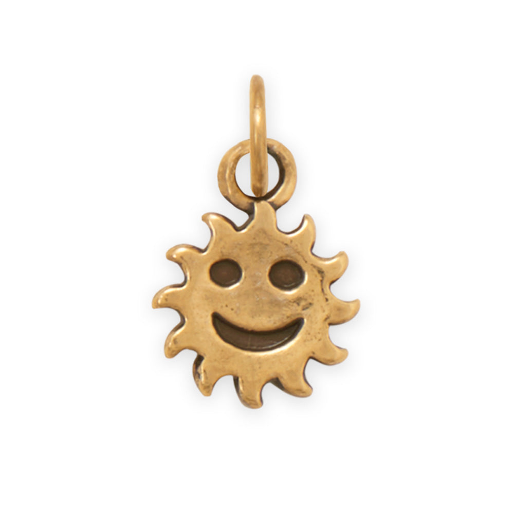 Silver or Gold Smiley Face Sun Charm
