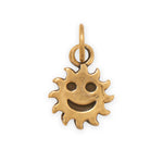Silver or Gold Smiley Face Sun Charm