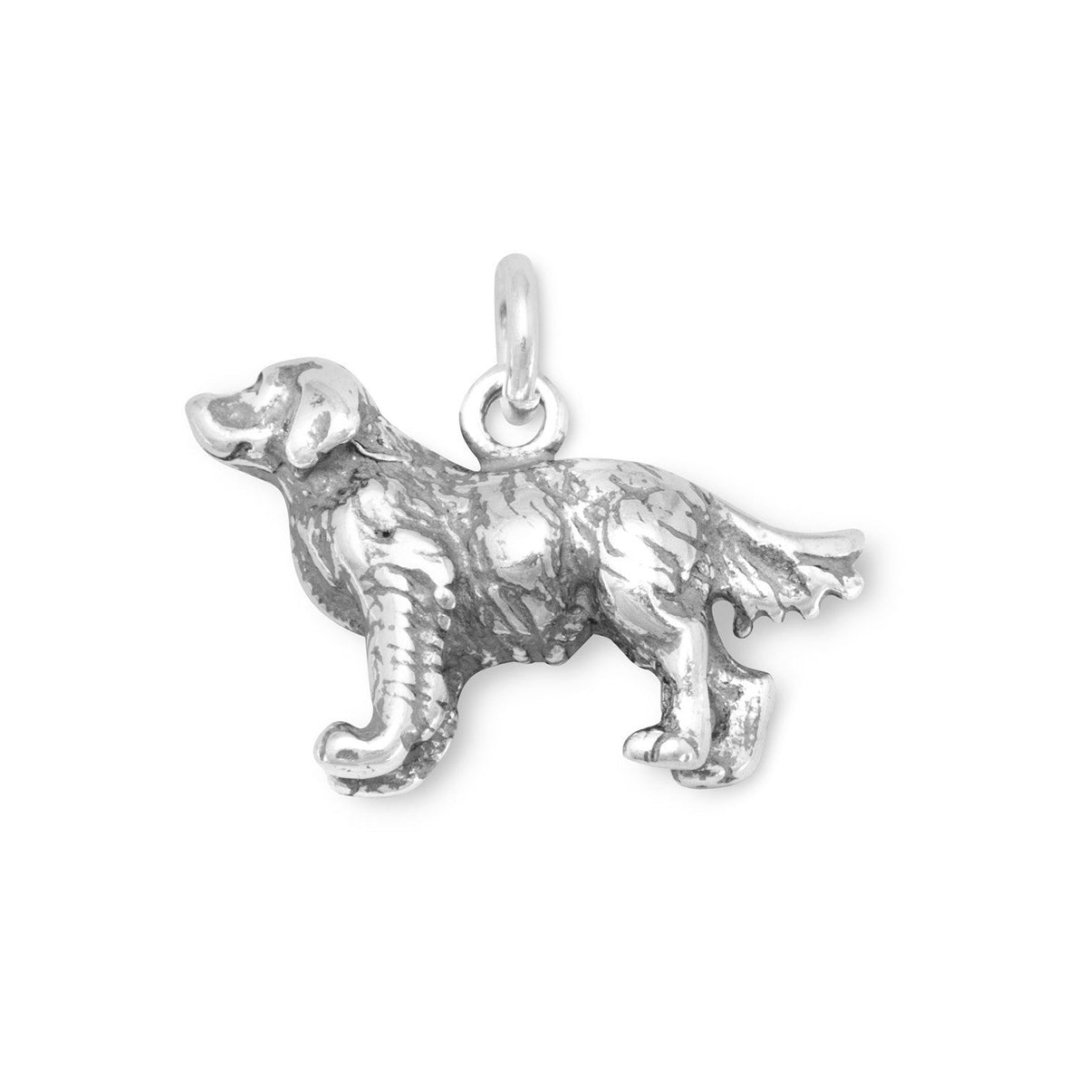 Good Boy! Silver or Gold 3D Golden Retriever Dog Charm
