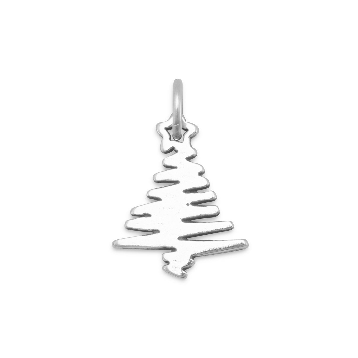 Silver or Gold Zig Zag Christmas Tree Charm