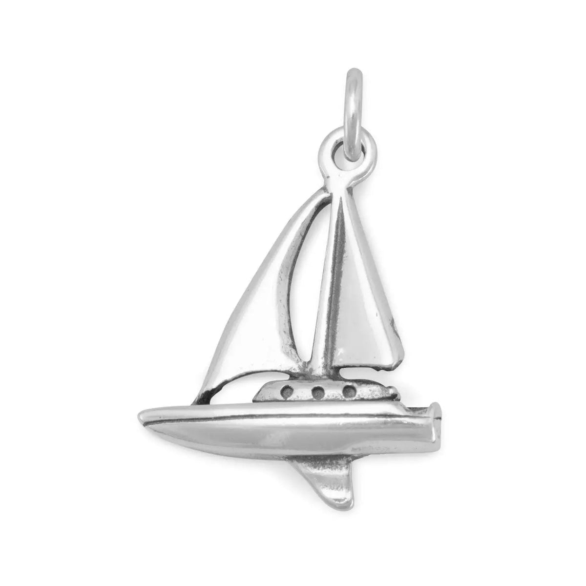 Silver or Gold 3D Sail Boat Charm