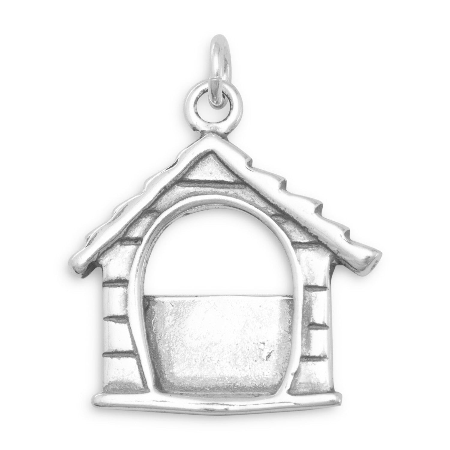 Oxidized Dog House Picture Frame Charm