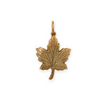 Silver or Gold 3D Maple Leaf Charm