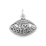 Oxidized "I Love Football" Charm