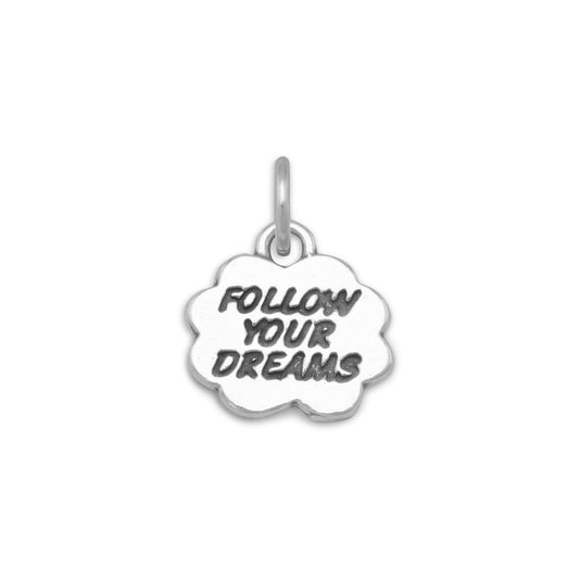 Oxidized "Follow Your Dreams" Cloud Charm