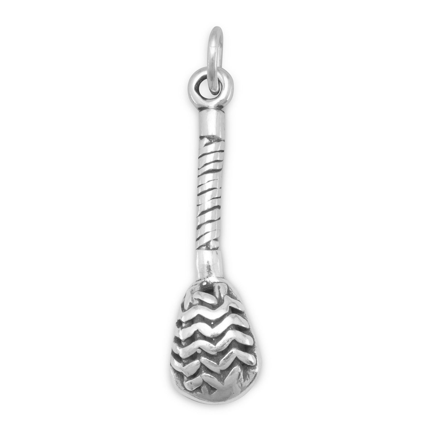 Oxidized 3D Lacrosse Stick Charm