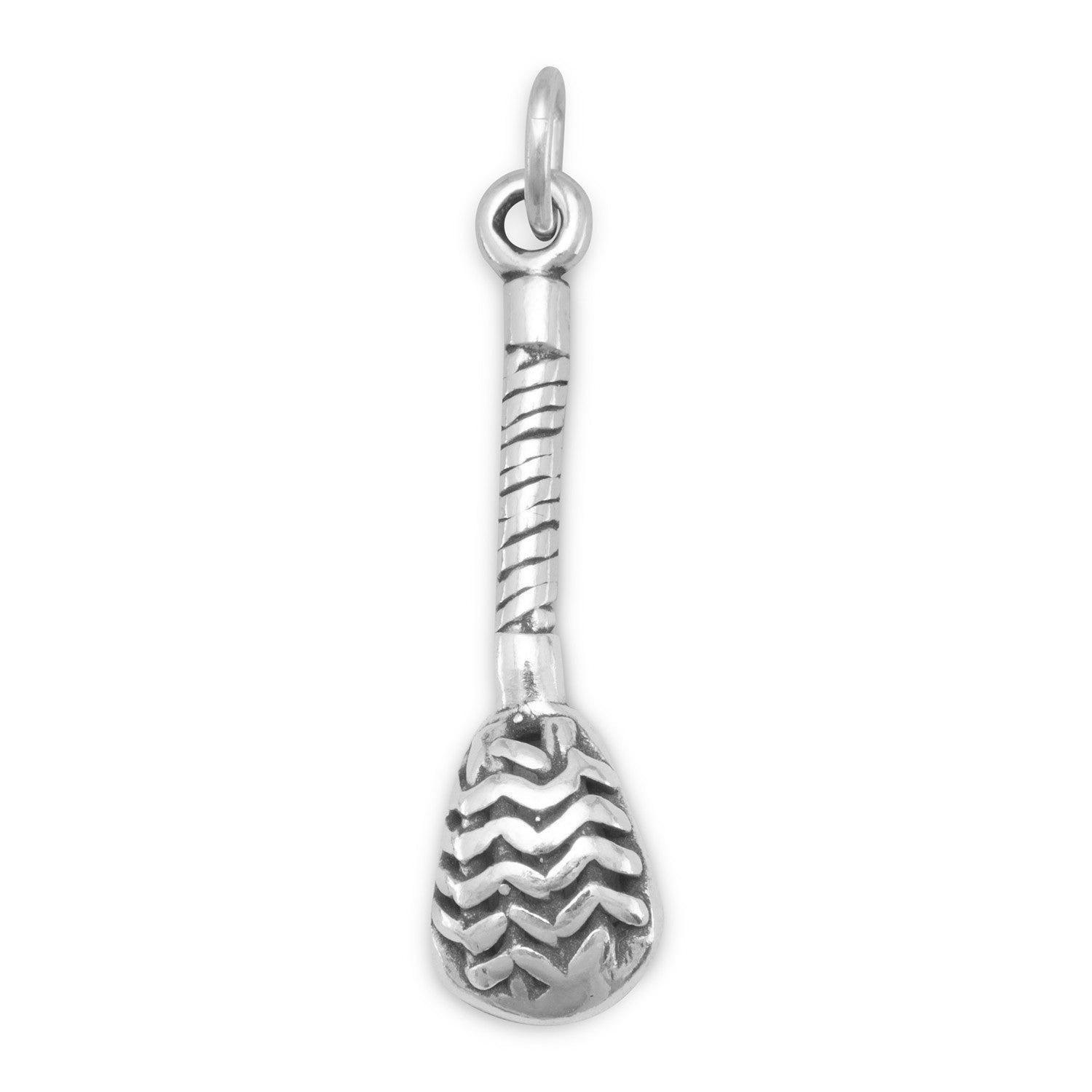 Oxidized 3D Lacrosse Stick Charm