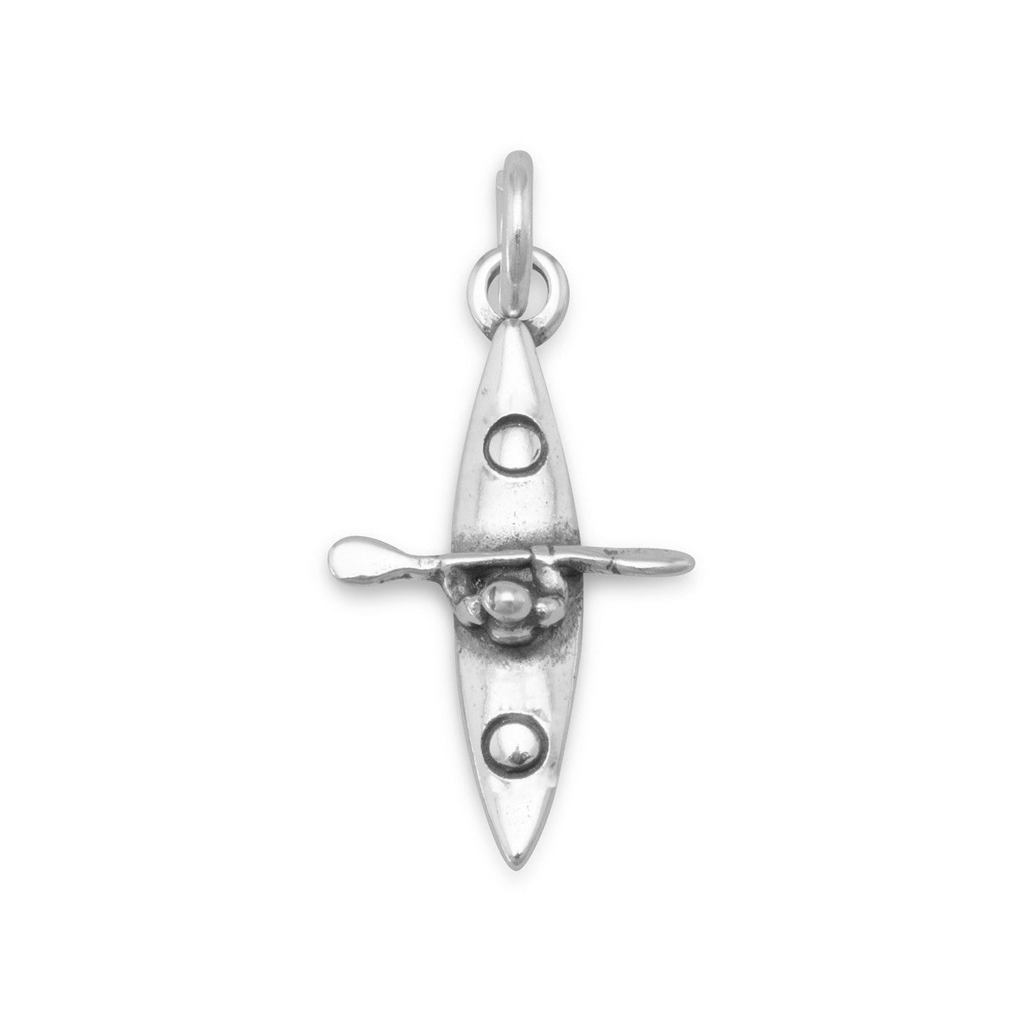 Silver or Gold 3D Kayaker Charm