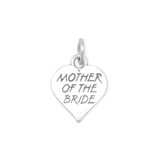 Oxidized "Mother of the Bride" Heart Charm