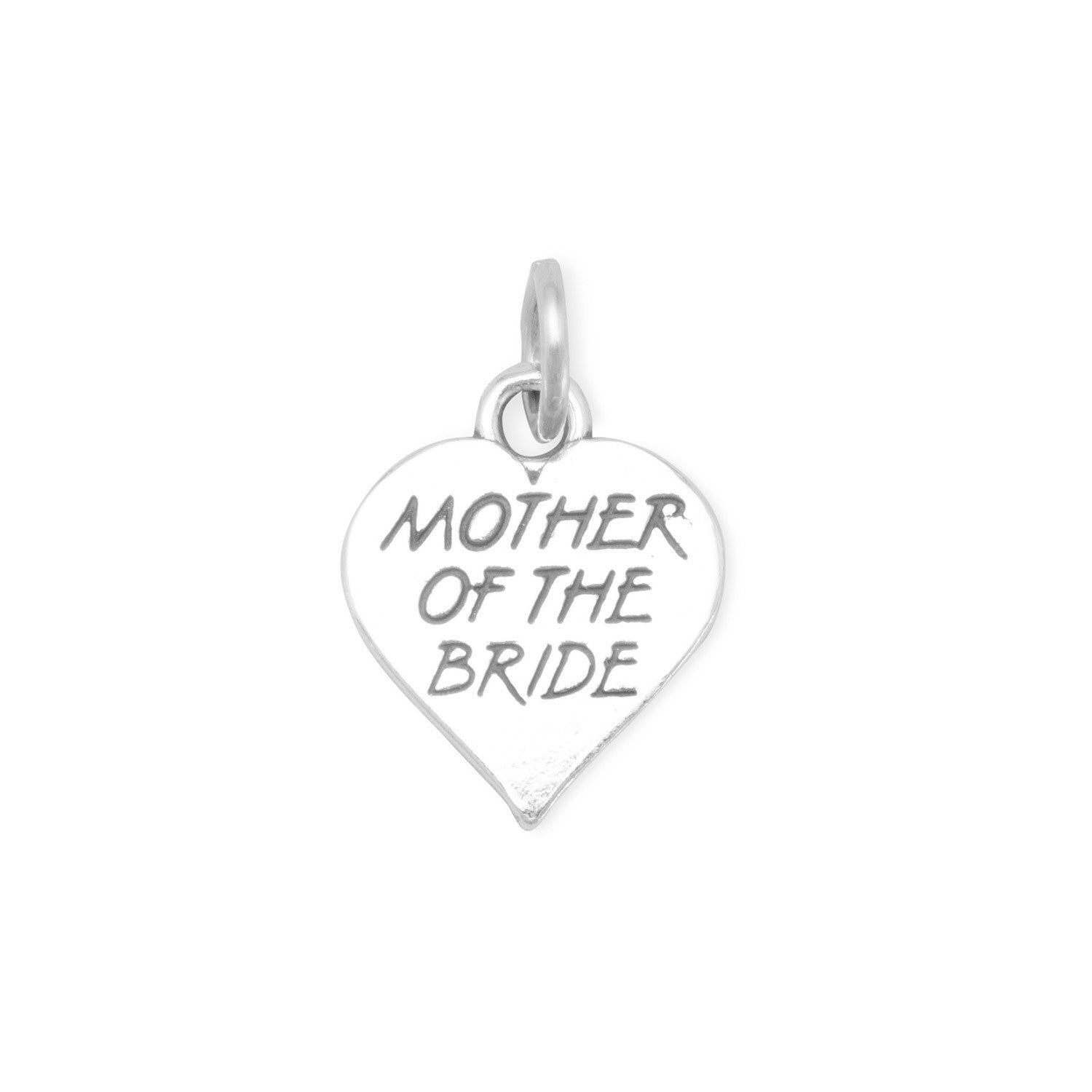 Oxidized "Mother of the Bride" Heart Charm