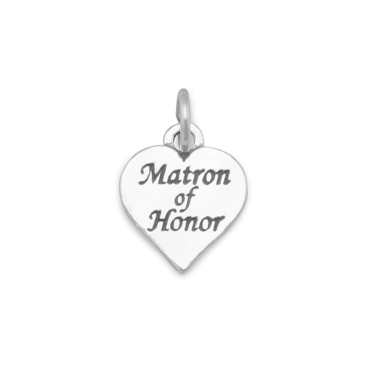 Oxidized "Matron of Honor" Heart Charm