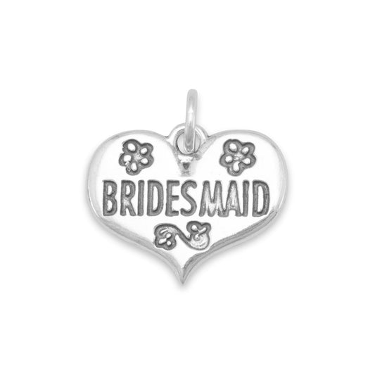 Oxidized "Bridesmaid" Heart Charm