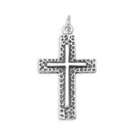 Silver or Gold Textured Cross Pendant