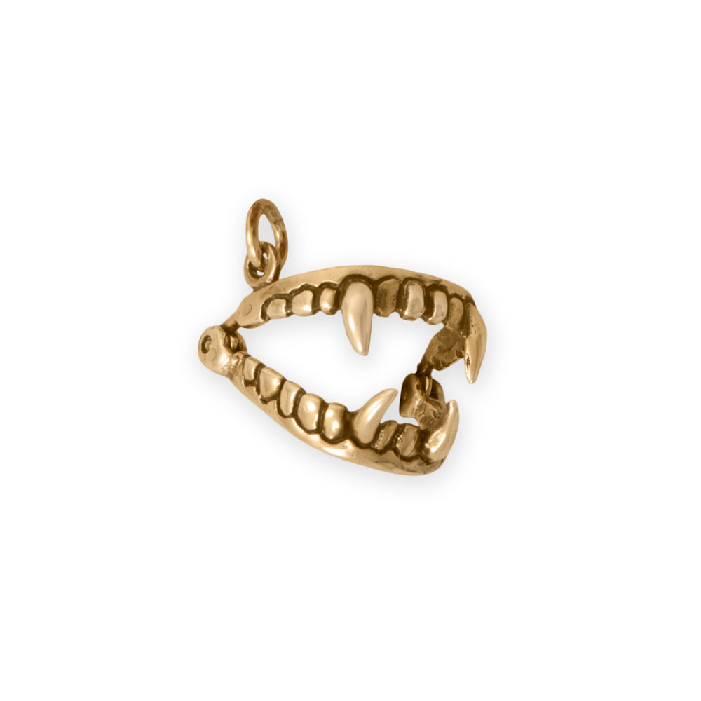 Silver or Gold 3D Movable Fangs Charm