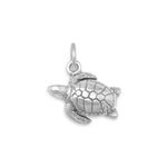 Silver or Gold 3D Sea Turtle Charm