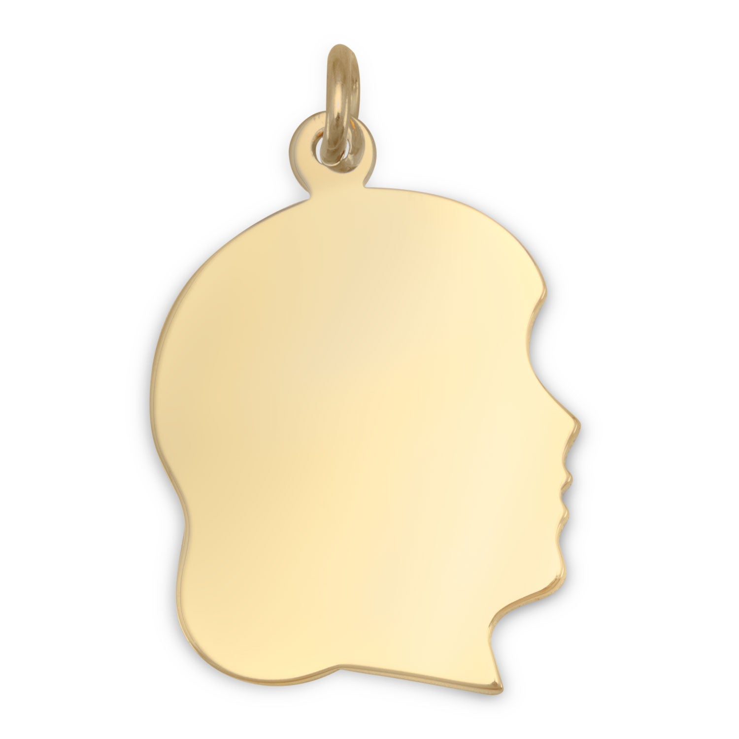 Large 14/20 Gold Filled Engravable Girl Silhouette Pendant