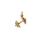 Silver or Gold 3D Dumbbell Charm