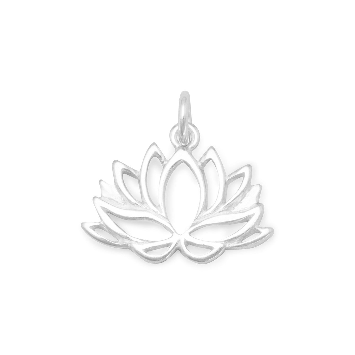 Silver or Gold Cutout Lotus Flower Charm